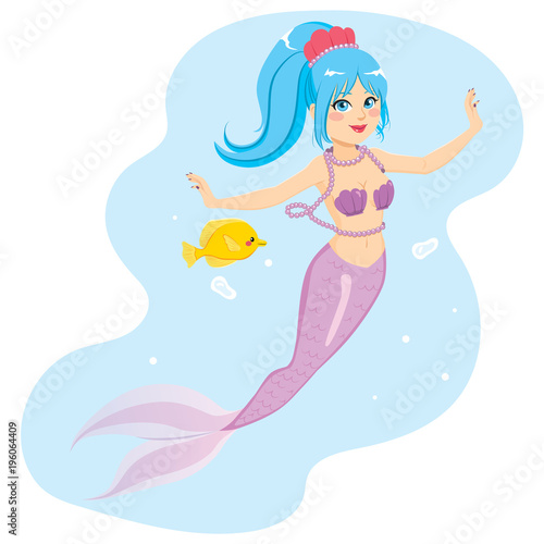 Beautiful young mermaid wit...