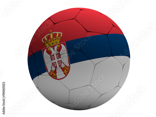 Serbia soccer football ball 3d rendering