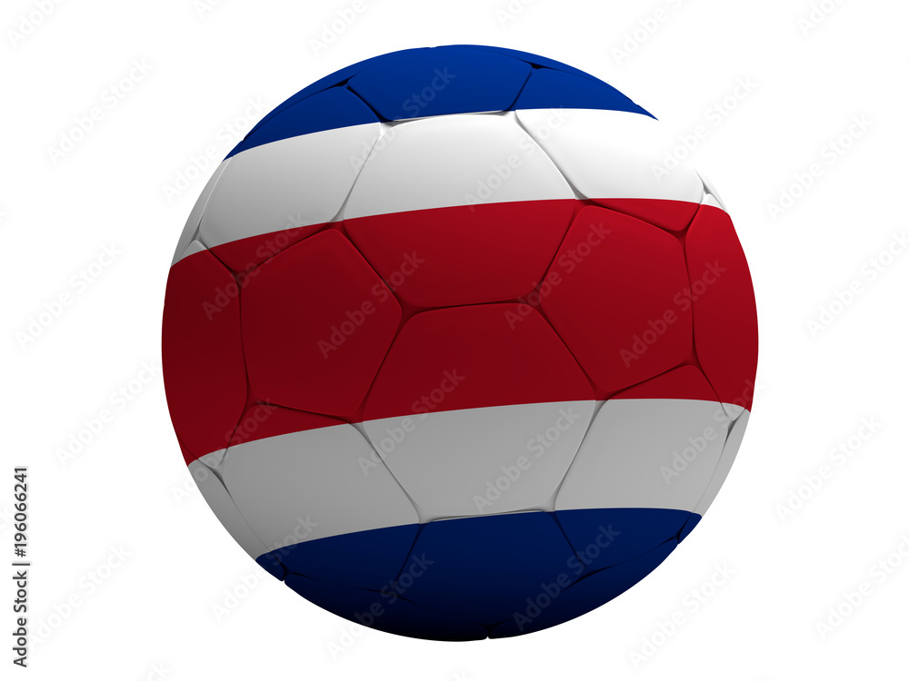 Costa Rica soccer football ball 3d rendering Costa Rica soccer football ball 3d rendering