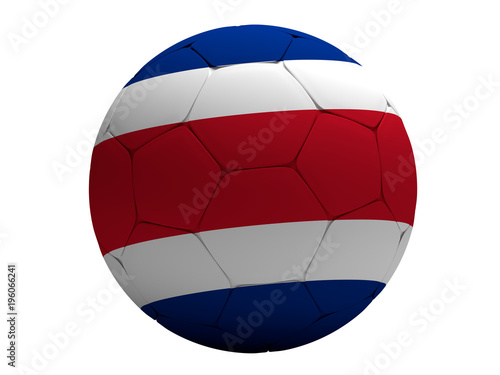 Costa Rica soccer football ball 3d rendering
