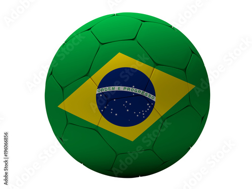 Brazil soccer football ball 3d rendering