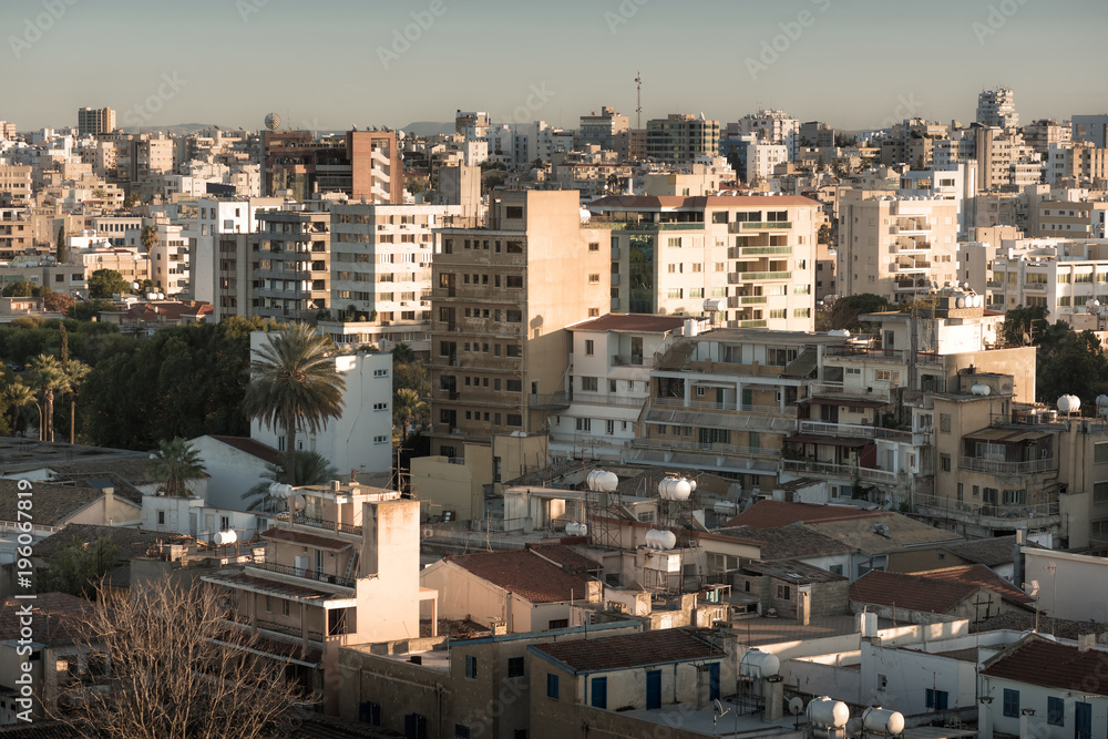 Sounthern Nicosia rooftop view. Cyprus