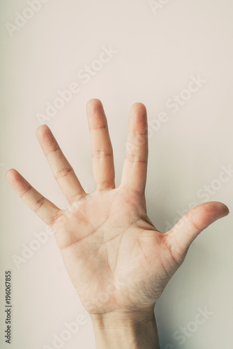 Closeup of Five Fingers Up