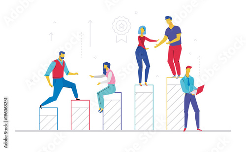 Business team - flat design style colorful illustration