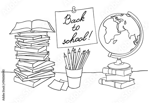 Coloring page, back to school.
