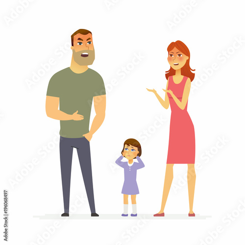 Family argument - cartoon people character isolated illustration