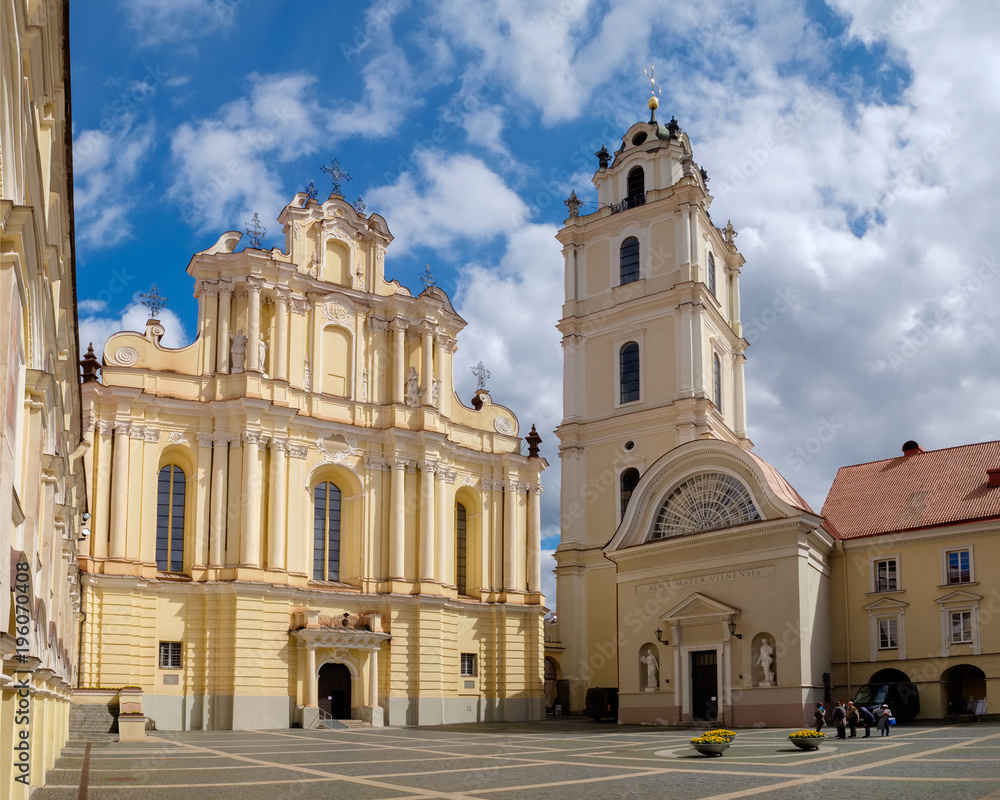 St. Johns Church and Bell Tower inside the Vilnius University ensemble, Vilnius, Lithuania.