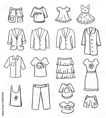 Hand Drawn Monochrome Family Clothing Collection