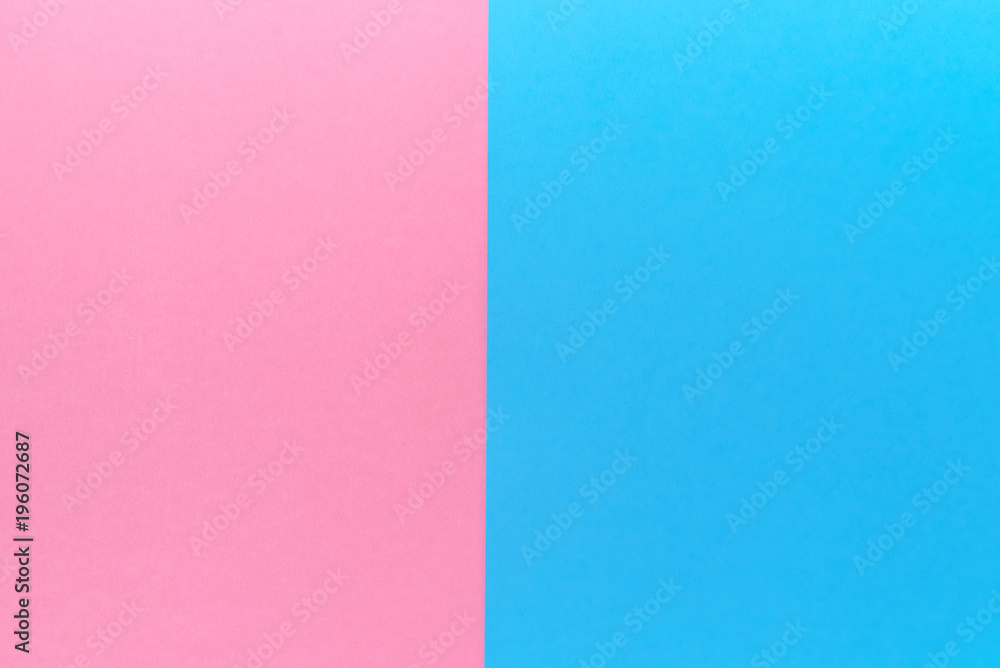 Creative blank paper background with two tone color. Blue and pink pastel  geometric background, copy space. Fashion texture, overlap, minimal  concept. Flat lay, top view Photos | Adobe Stock