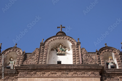 Cathedral facade in Cuzco Peru 