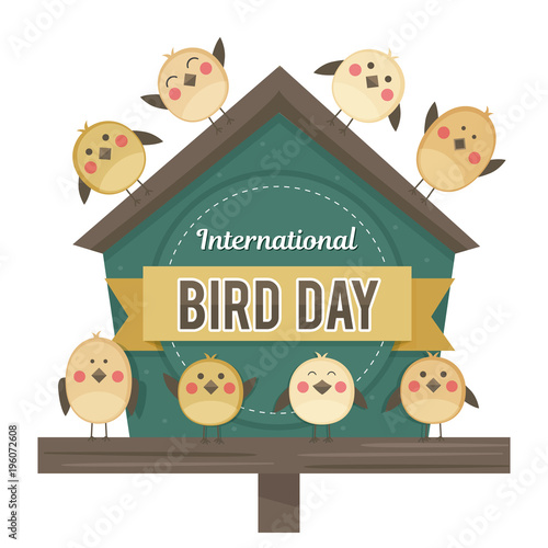 IlInternational Bird Day. Vector illustration for a holiday. Space for text