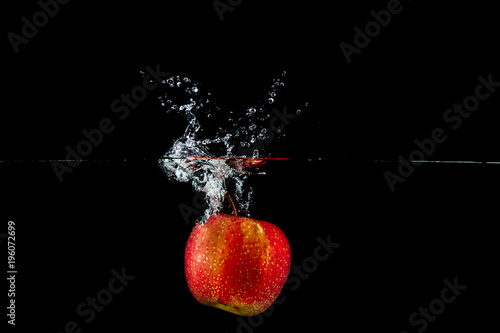 apple in water splash