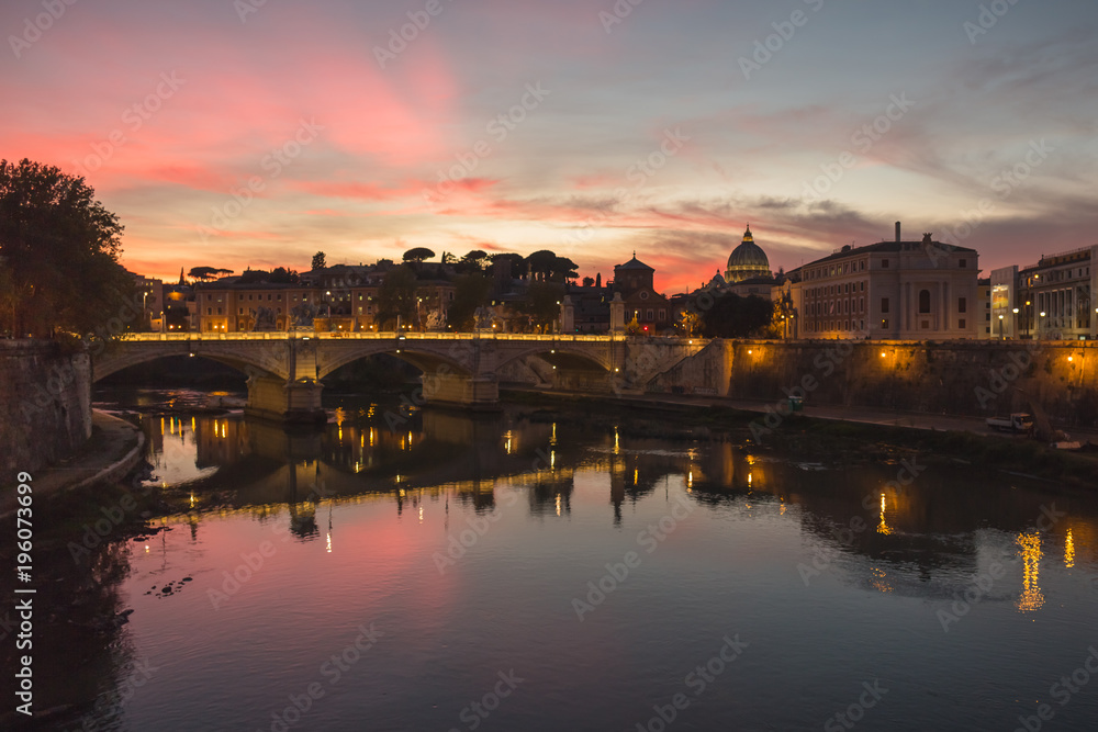 bridge, river, prague, architecture, italy, city, europe, rome, travel, castle, night, tourism, charles, water, landmark, france, ancient, stone, czech, sky, building, history, italian, tower, town