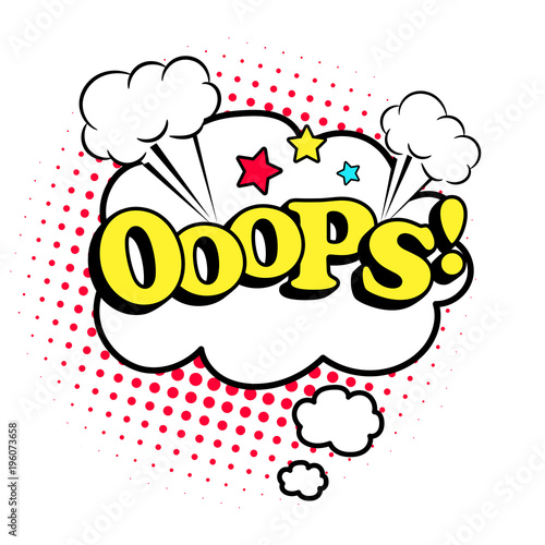 Ooops pop art style icon