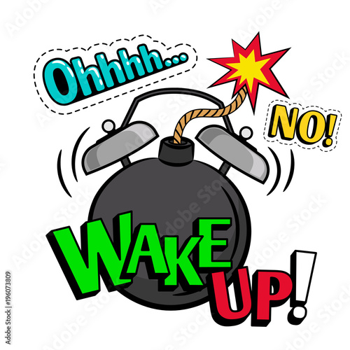 Wake up pop art style illustration