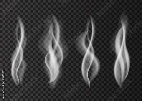   Realistic steam  from a cup of coffee or tea.