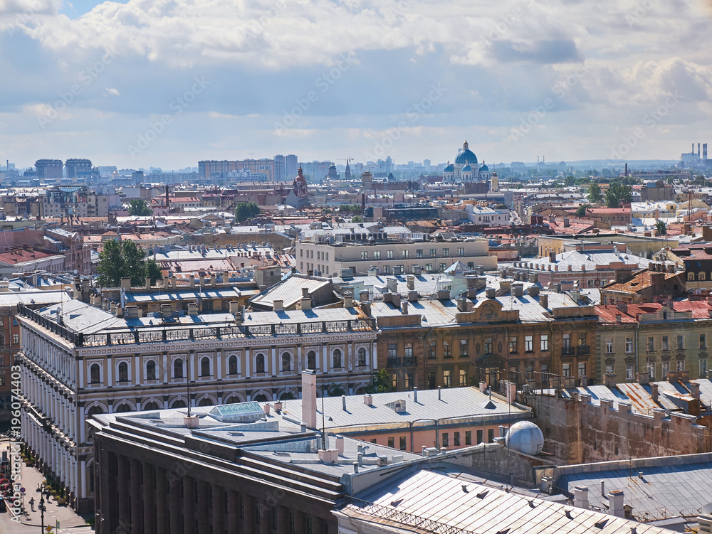 Aerial view of Saint Petersburg from Saint Isaacs Cathedral, Russia