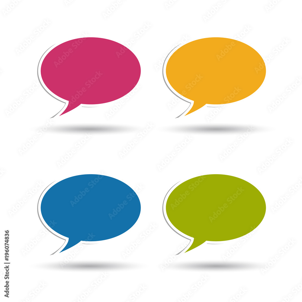 Farbige Sprechblasen - Vektor Illustration - Freigestellt auf weißem Hintergrund Farbige Sprechblasen - Vektor Illustration - Freigestellt auf weißem Hintergrund