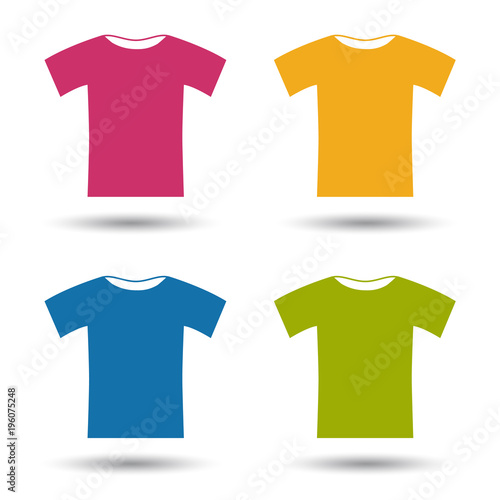 Tshirt Icon - Vektor Illustration - Freigestellt auf weißem Hintergrund