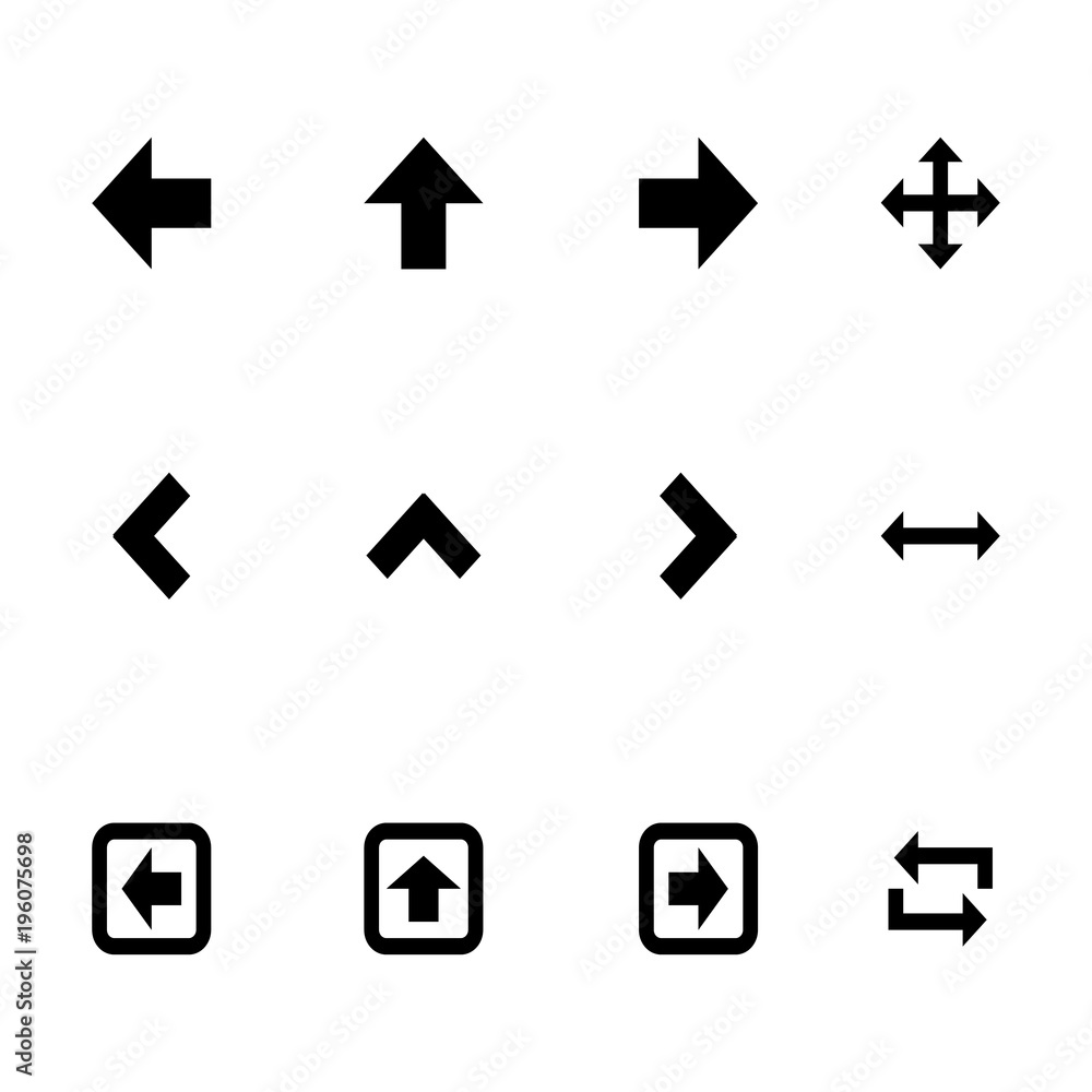 arrow icons set. navigate the map vector illustration arrow icons set. navigate the map vector illustration