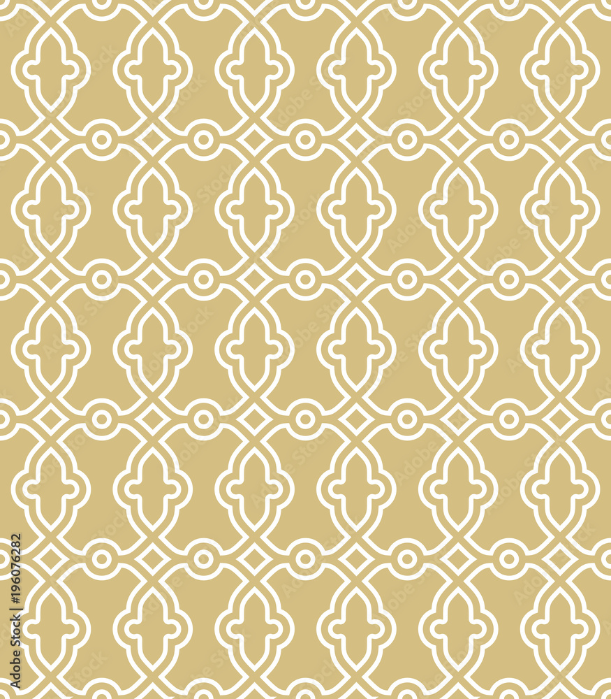 Classic seamless golden and white pattern. Traditional orient ornament. Classic vintage background Classic seamless golden and white pattern. Traditional orient ornament. Classic vintage background