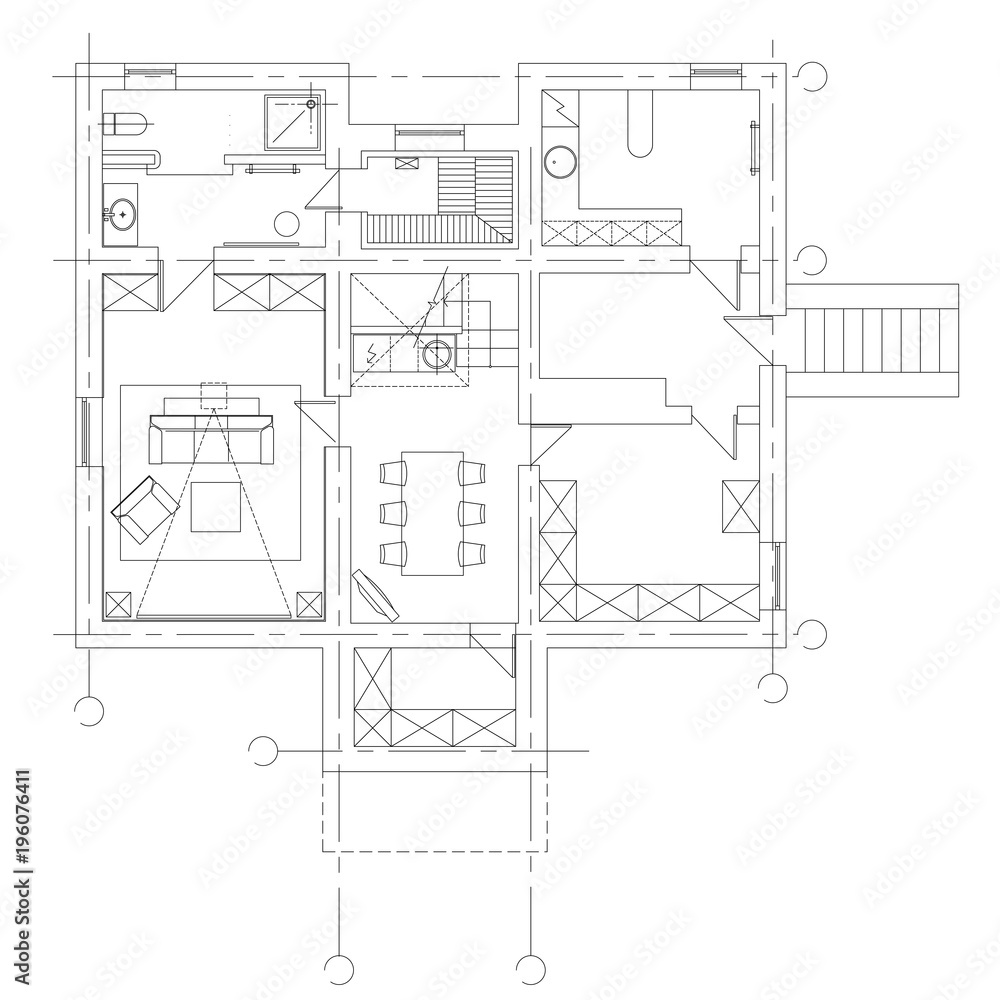 Standard living room furniture symbols set Standard living room furniture symbols set