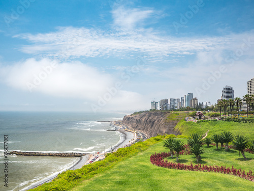 View of la Costa Verde coast in Lima