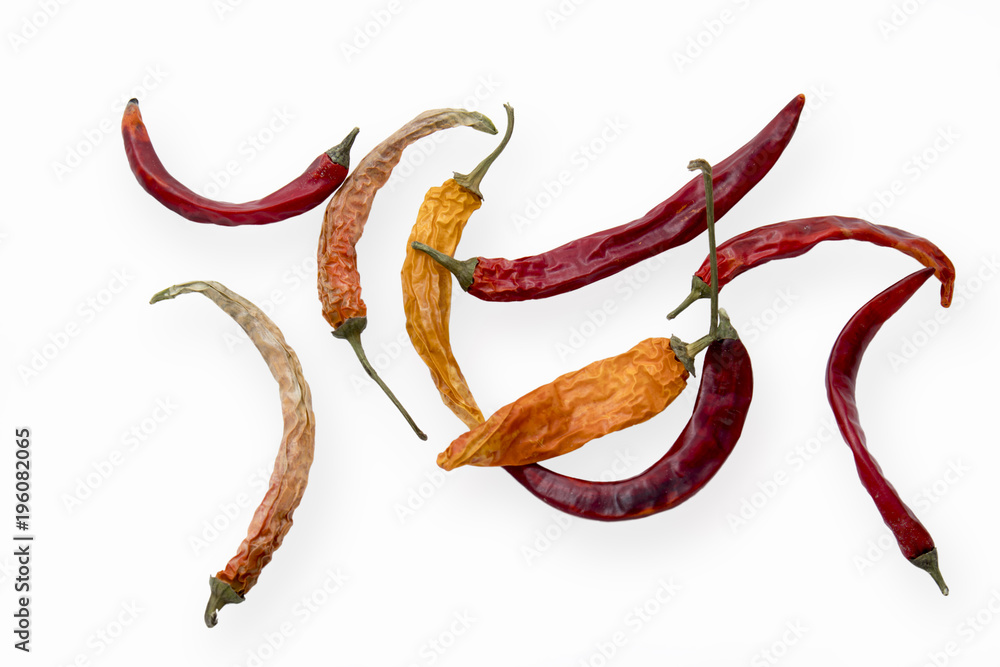 Chilli pepper - sun-dried is on white background Chilli pepper - sun-dried is on white background