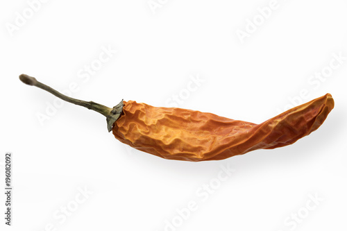 Chilli pepper - sun-dried is on white background photo