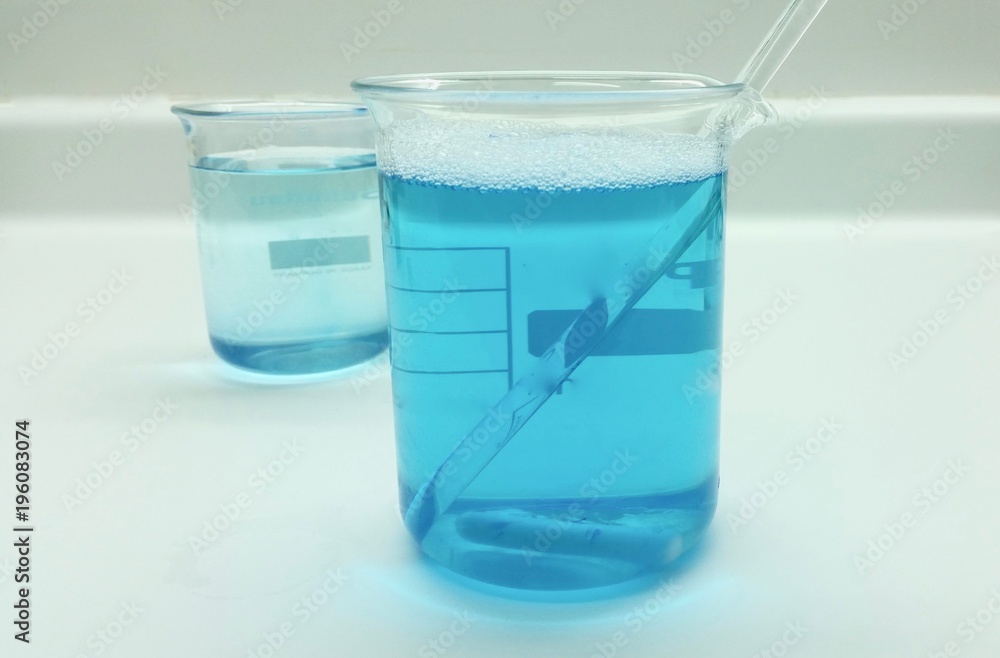 Beaker with blue bath gel Beaker with blue bath gel