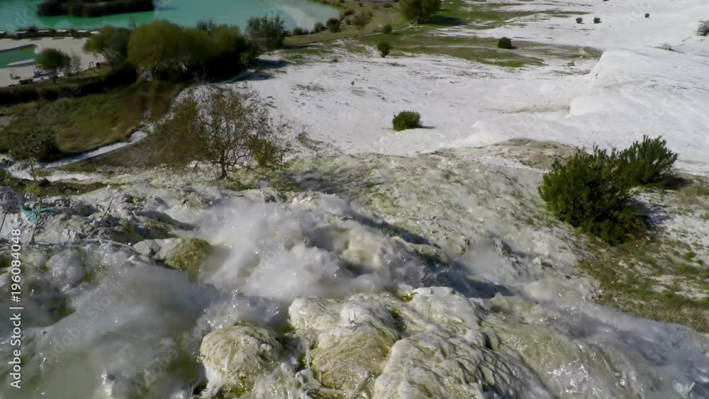 Small Waterfall at the White Terraces of Pamukkale. Small Waterfall at the White Terraces of Pamukkale.
