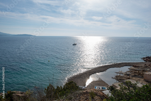 Ses Boques beach on the island of Ibiza photo