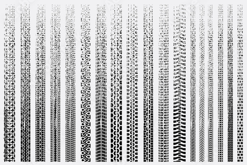 Tire tracks of various vehicles