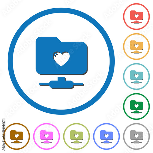 Favorite FTP icons with shadows and outlines