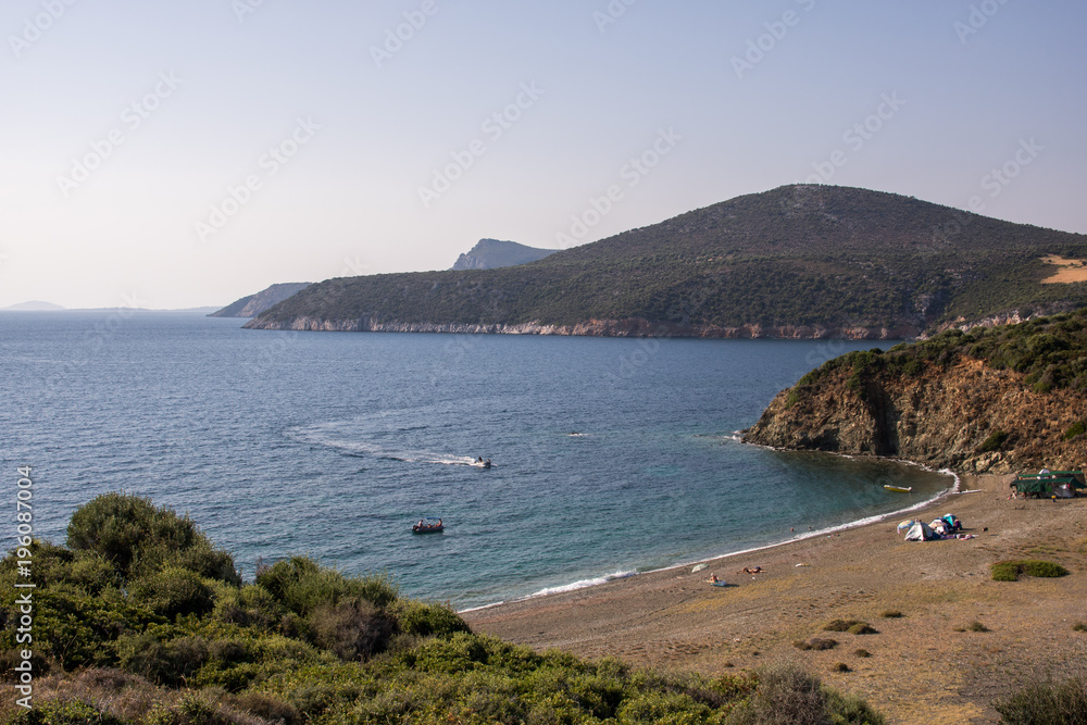 Lemos beach, the southernmost point of Greek peninsula Sithonia