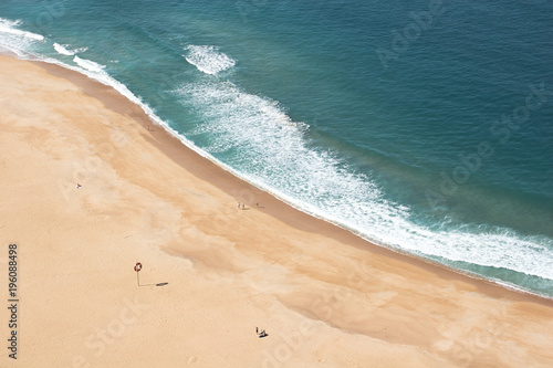 Top view of a deserted beach. Portugal