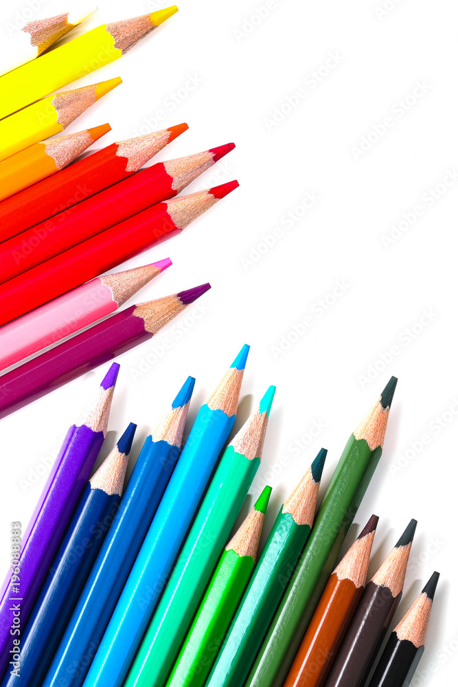 Fototapeta premium Color pencils isolated on white background