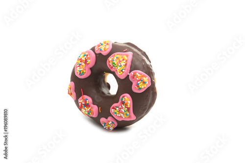 Chocolate exclusive dessert donut isolated on the white