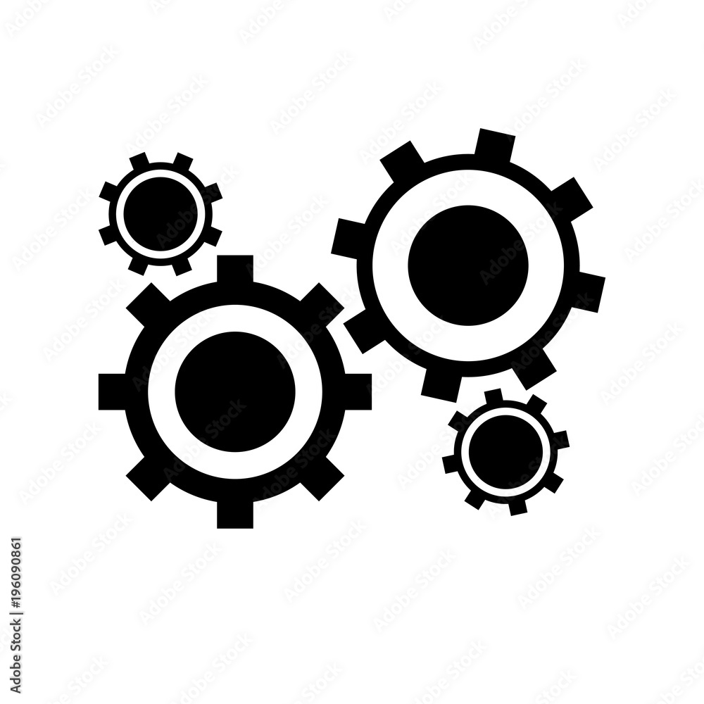 Gear vector. Cogwheel and development icon Gear vector. Cogwheel and development icon
