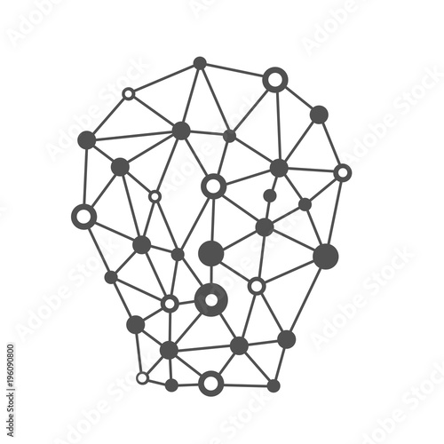 Abstract Connections vector icon. Social Network Symbol. idea concept.
