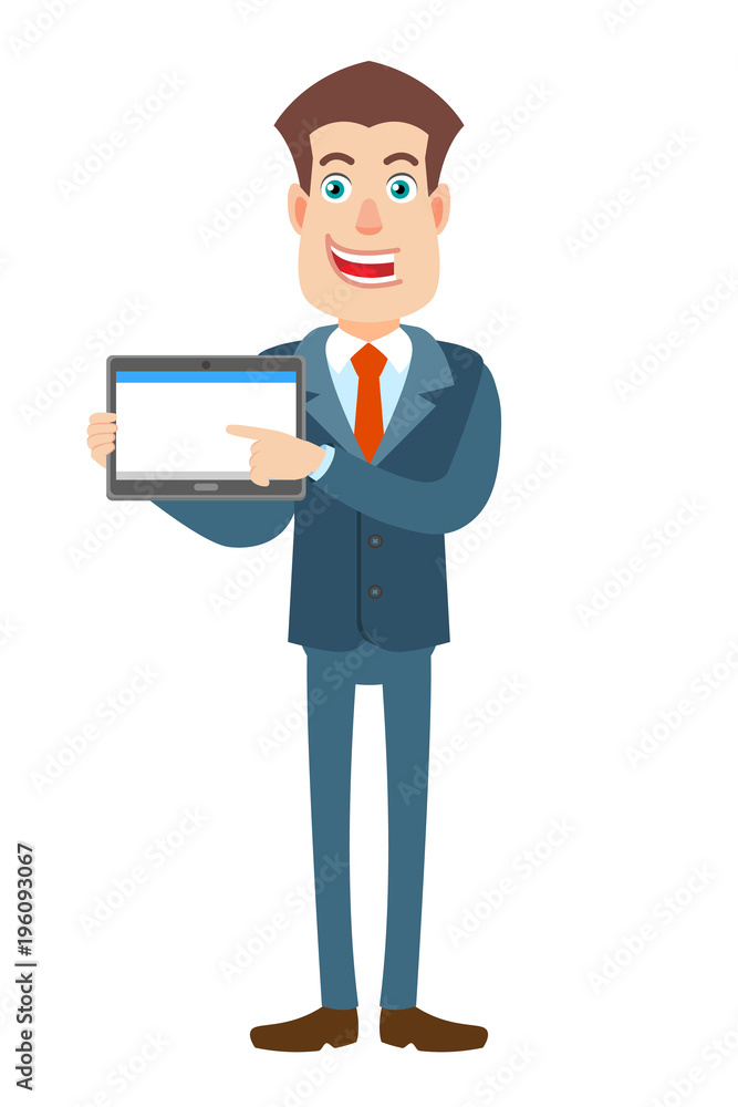 Businessman using tablet PC