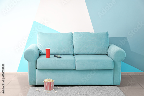 Comfortable couch with popc...