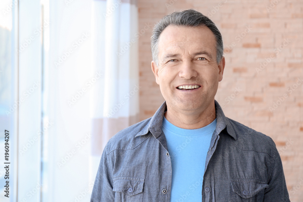 Portrait of male pensioner at home Portrait of male pensioner at home