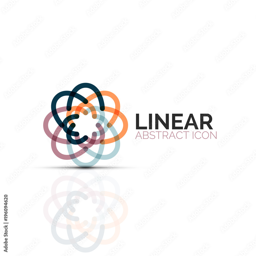 Abstract flower or star minimalistic linear icon, thin line geometric flat symbol for business icon design, abstract button or emblem Abstract flower or star minimalistic linear icon, thin line geometric flat symbol for business icon design, abstract button or emblem