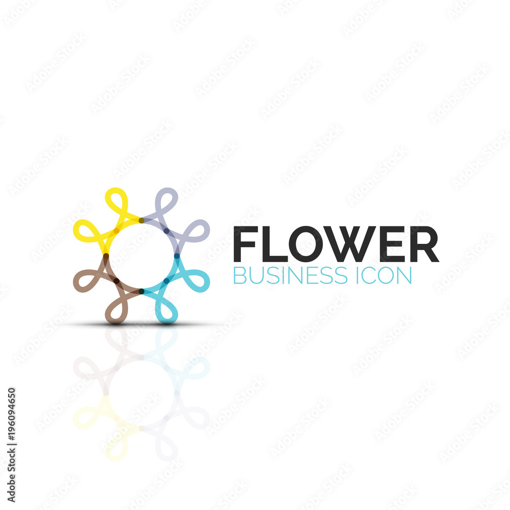 Abstract flower or star minimalistic linear icon, thin line geometric flat symbol for business icon design, abstract button or emblem Abstract flower or star minimalistic linear icon, thin line geometric flat symbol for business icon design, abstract button or emblem