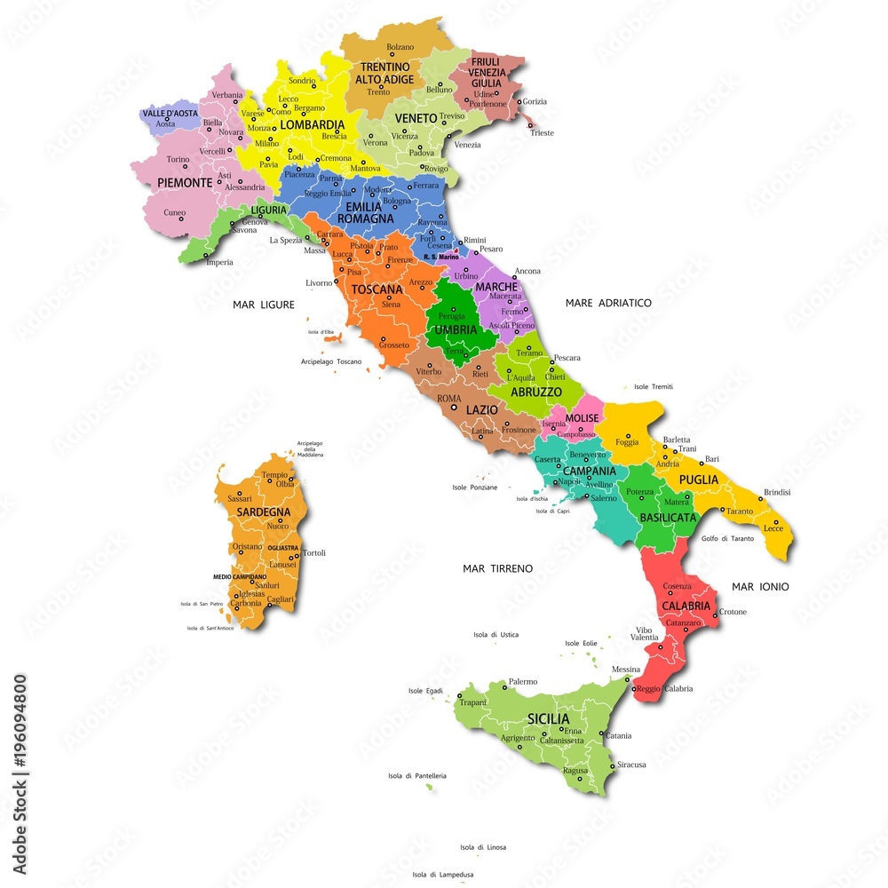 Photo & Art Print mappa d'Italia