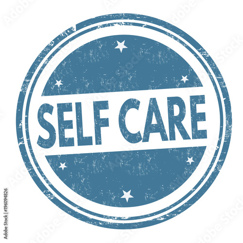 Self care grunge rubber stamp