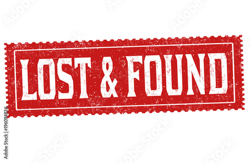 Lost and found grunge rubber stamp