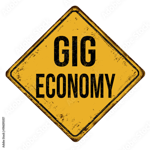 Gig economy grunge rubber stamp