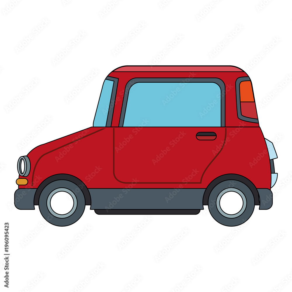 Funny small car cartoon vector illustration graphic design